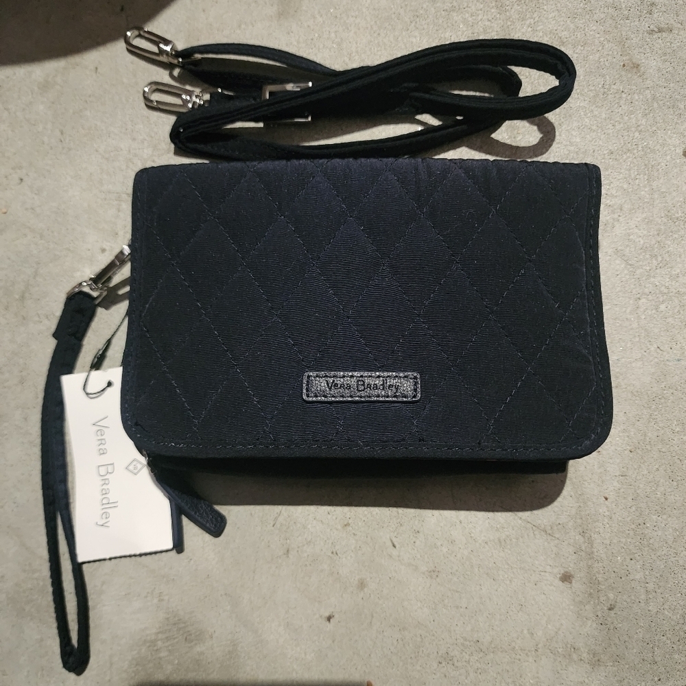 NWT Vera Bradley RFID 3-in-1 Convertible Crossbody Classic Navy Floral Lining